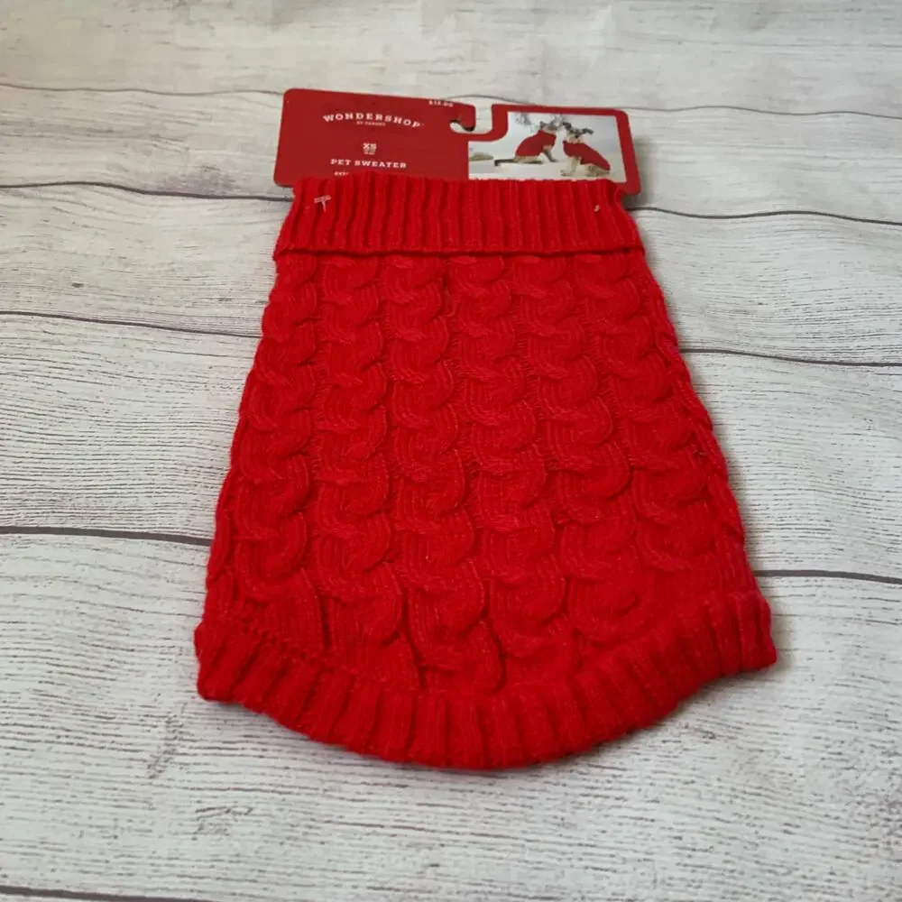 Wondershop at Target Red Knit Pet Sweater Pullover Size XS Up To 10lbs Cat Dog